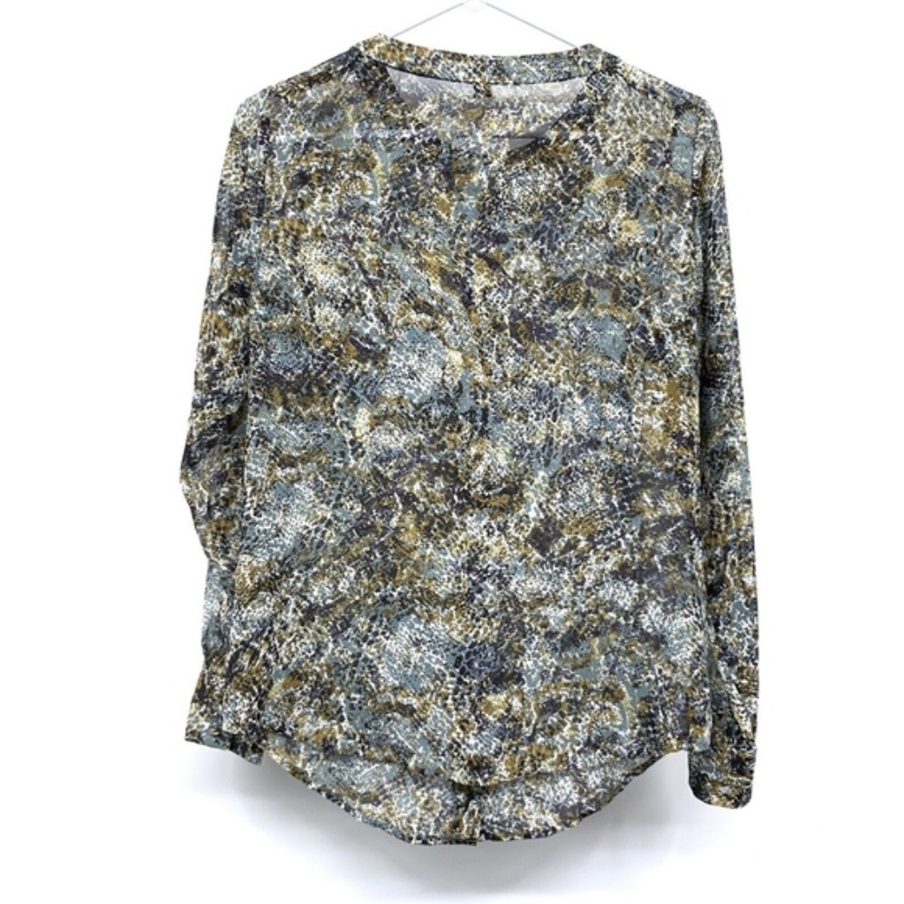 Ann Taylor Printed Button Down Long Sleeve Blouse - Picture 5 of 8